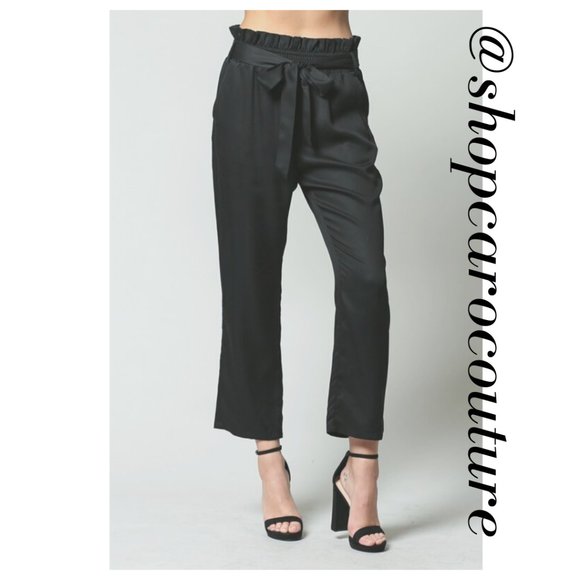 🔥LAST ONE!!🔥Paper bag tie waist flare pants - Picture 2 of 6